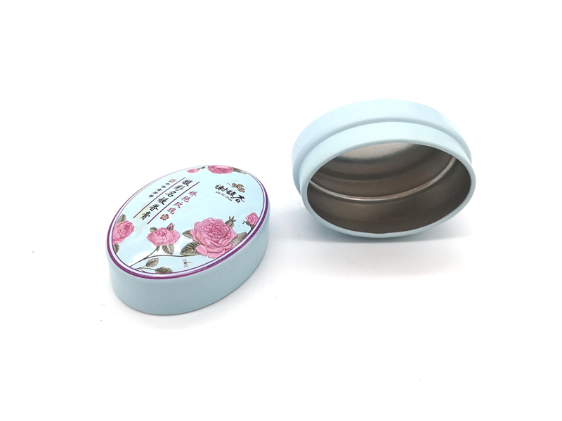 Small oval lip balm tin box