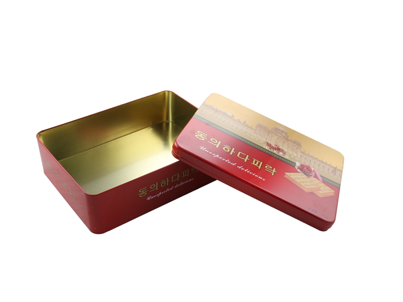 Rectangular biscuit tin box
