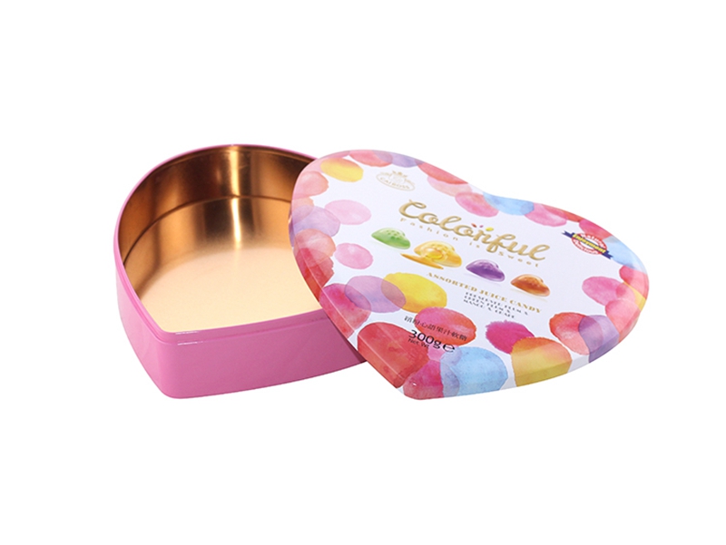 Heart shaped tin box for candies