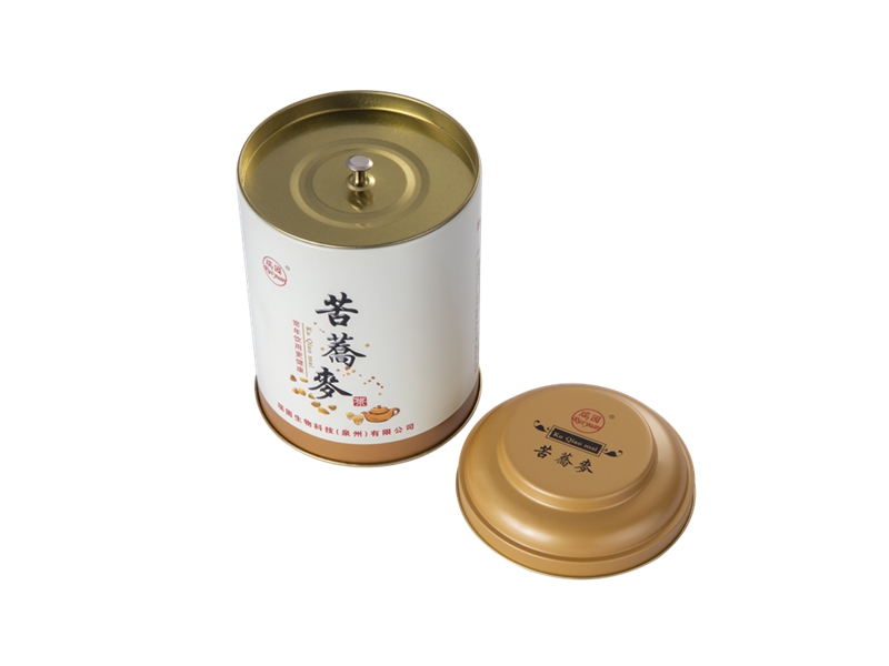 Round tin box with double cover Round tin box with double cover