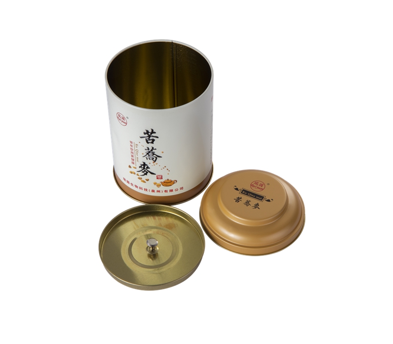 Round tin box with double cover Round tin box with double cover