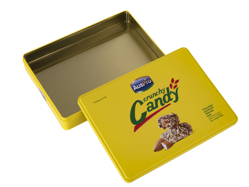 Rectangular candy tin box