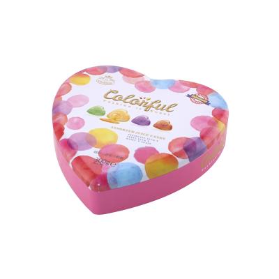 Heart shaped metal candy tin box