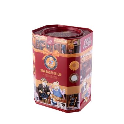 Octagonal tin box for cookie packaging wholesale