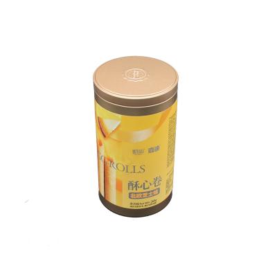 Round tin box for egg roll packaging